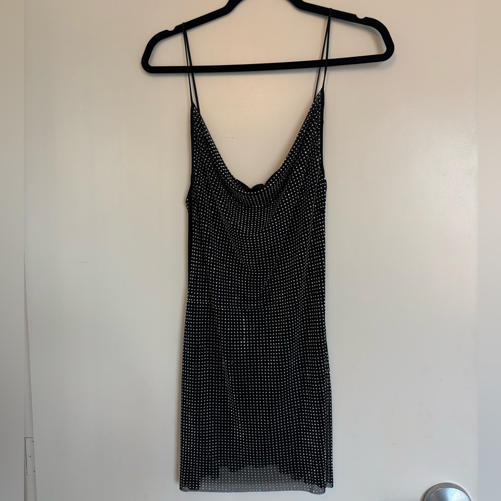 Zara Black Rhinestone Mini Dress